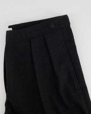 Hermès Dark Grey Wool Tailored Large Trousers Size FR 34 (UK 6)