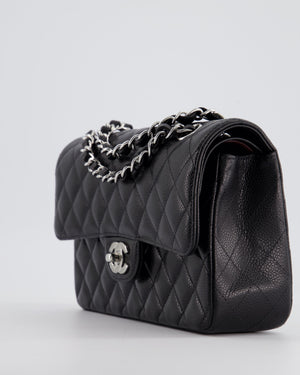 Chanel Black Small Classic Double Flap Bag in Caviar Leather with Silver Hardware RRP £8,180