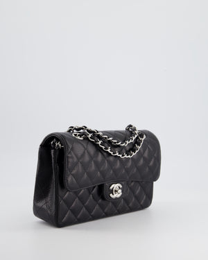 Chanel Black Small Classic Double Flap Bag in Caviar Leather with Silver Hardware RRP £8,180