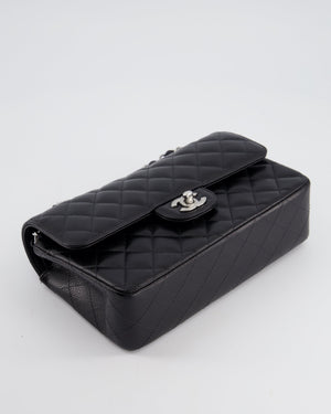 Chanel Black Small Classic Double Flap Bag in Caviar Leather with Silver Hardware RRP £8,180