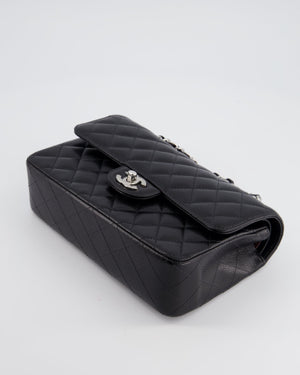 Chanel Black Small Classic Double Flap Bag in Caviar Leather with Silver Hardware RRP £8,180