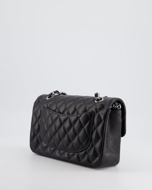 Chanel Black Small Classic Double Flap Bag in Caviar Leather with Silver Hardware RRP £8,180