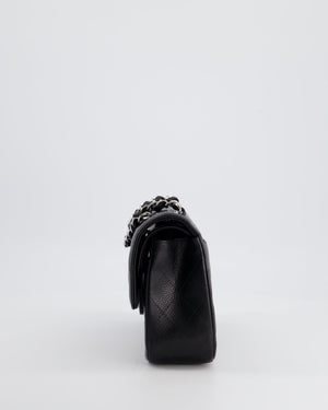 Chanel Black Small Classic Double Flap Bag in Caviar Leather with Silver Hardware RRP £8,180