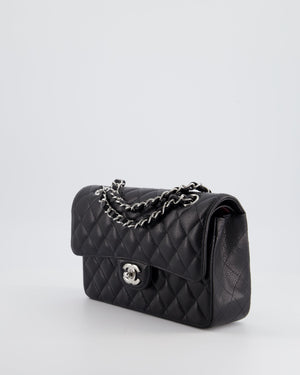 Chanel Black Small Classic Double Flap Bag in Caviar Leather with Silver Hardware RRP £8,180