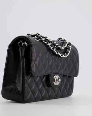 Chanel Black Small Classic Double Flap Bag in Caviar Leather with Silver Hardware RRP £8,180