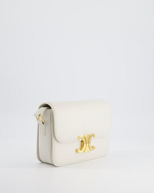 Celine Teen Classique Triomphe Bag in Off White Calfskin with Gold Hardware RRP £2850
