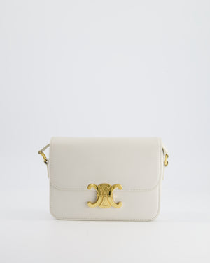 Celine Teen Classique Triomphe Bag in Off White Calfskin with Gold Hardware RRP £2850