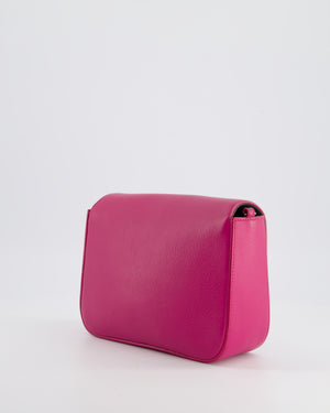 Fendi Bright Pink Leather Shoulder Bag with FF Silver Logo