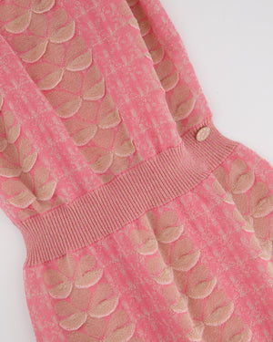 Chanel Pink, Gold Metallic Sleeveless Mini Dress with Frill Detail Size FR 34 (UK 6)