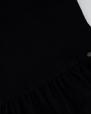 Chanel Black Metallic Tweed Sleeveless Mini Dress Size FR 36 (UK 8)