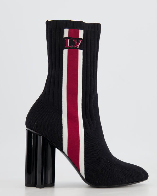 Louis Vuitton Black, Red and White Canvas Silhouette Ankle Boots Size EU 40 RRP £960