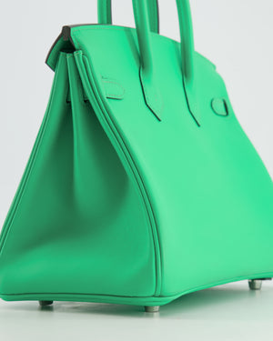 *2024 STAMP* Hermès Birkin 25cm Bag Retourne in Vert Comics Swift Leather with Palladium Hardware