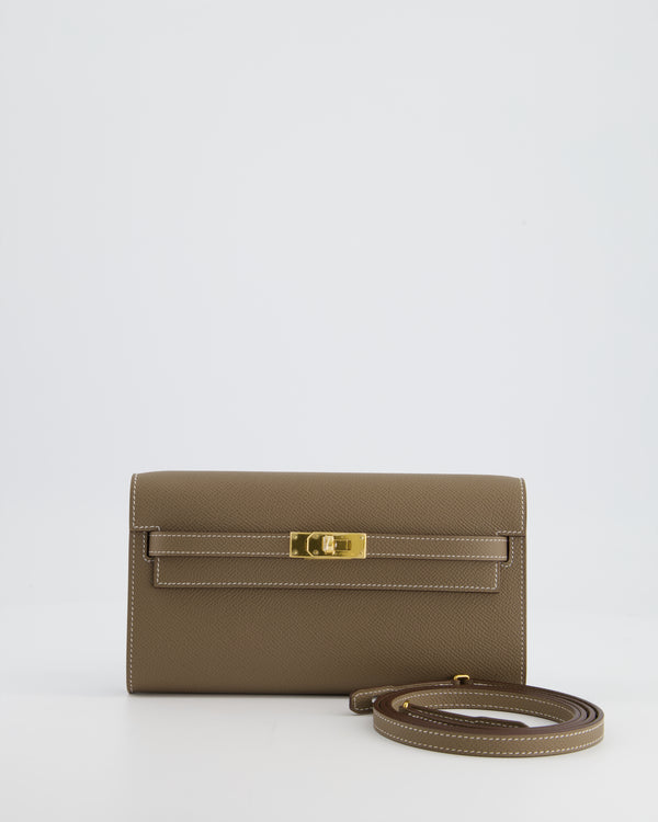 Hermès Kelly To Go Bag in Etoupe Epsom Leather with Gold Hardware