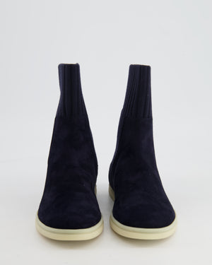 Loro Piana Navy Suede Ankle Boots Size EU 35 RRP £965