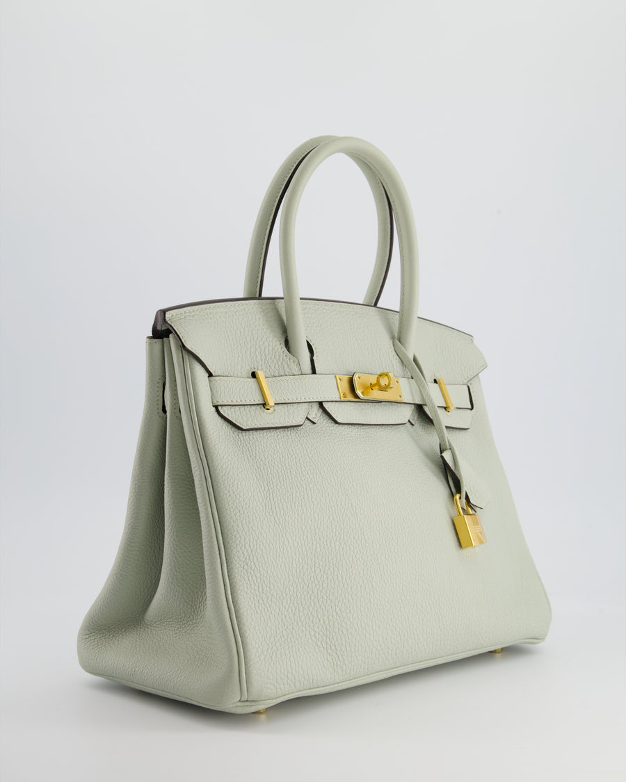 Hermès Birkin 30cm Retourne Bag in Gris Neve Clemence Leather with Gold Hardware