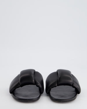 Miu Miu Black Madoré Nappa Leather Slides Size EU 40.5