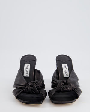 Jimmy Choo Black Leather Knotted Heeled Sandal Size EU 41 RRP £575