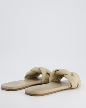 Miu Miu Beige Padded Leather Quilted Sandals Size EU 40