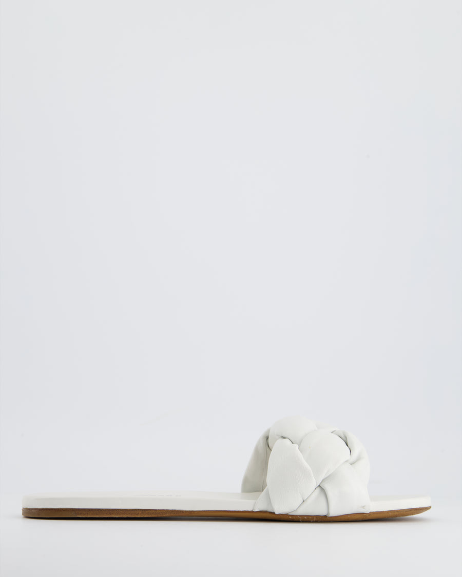 Miu Miu White Leather Quilted Sandals Size EU 40