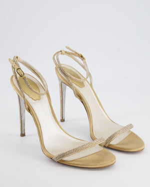 Rene Caovilla Ellabrita Gold Crystal Embellished Sandals Size EU 41 RRP £1030