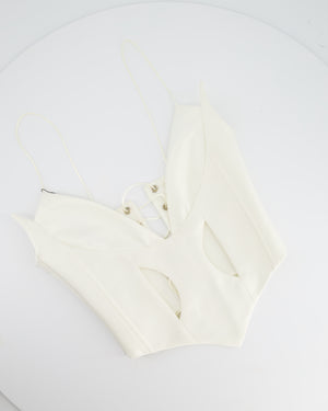 Monty White Cut-out Bralette Top with Corset Detailing Size XS/S (UK 8)