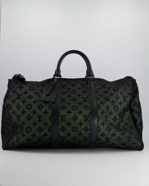 Louis Vuitton Black Keepall 55 Monogram Travel Bag