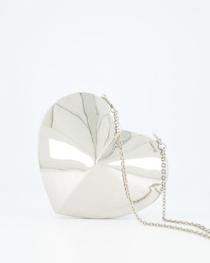 *HOT PRODUCT* Alaia Le Coeur Silver Heart-Shaped Leather Cross-Body Bag RRP £2560