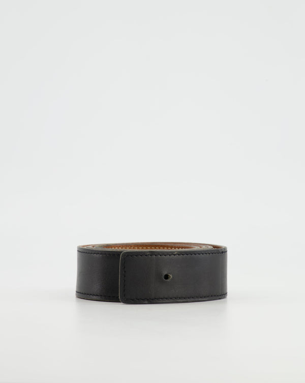 Hermes Black and Brown Leather Belt Size 90 RRP £460