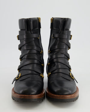 Christian Dior Black Leather Wildior Boots with Gold Logo Detail Size EU 40.5 RRP £1,250