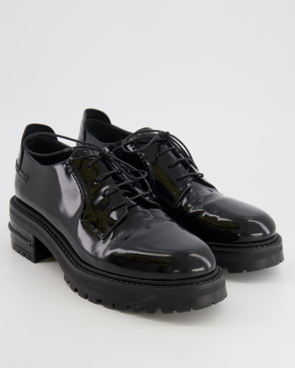 Christian Dior Black Patent Leather Derby Shoes Size EU 40 RRP £1,090