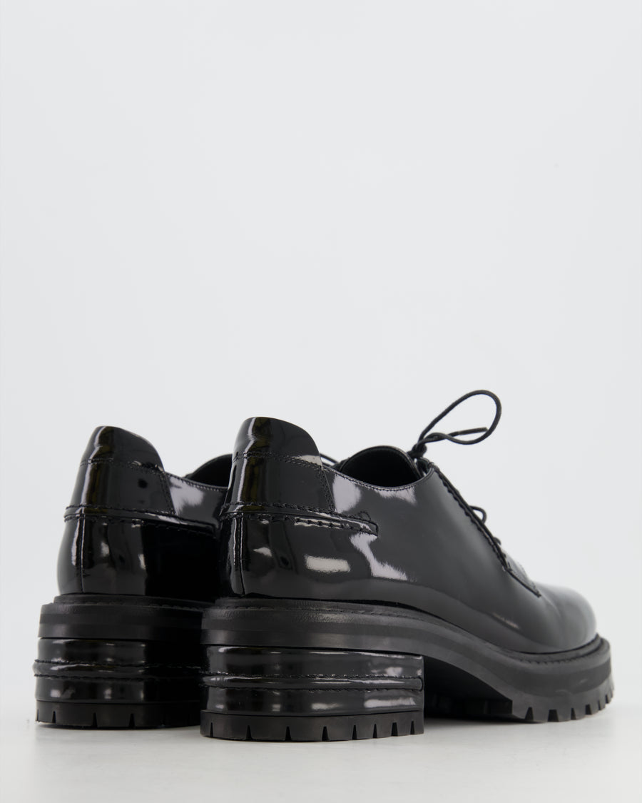 Christian Dior Black Patent Leather Derby Shoes Size EU 40 RRP £1,090