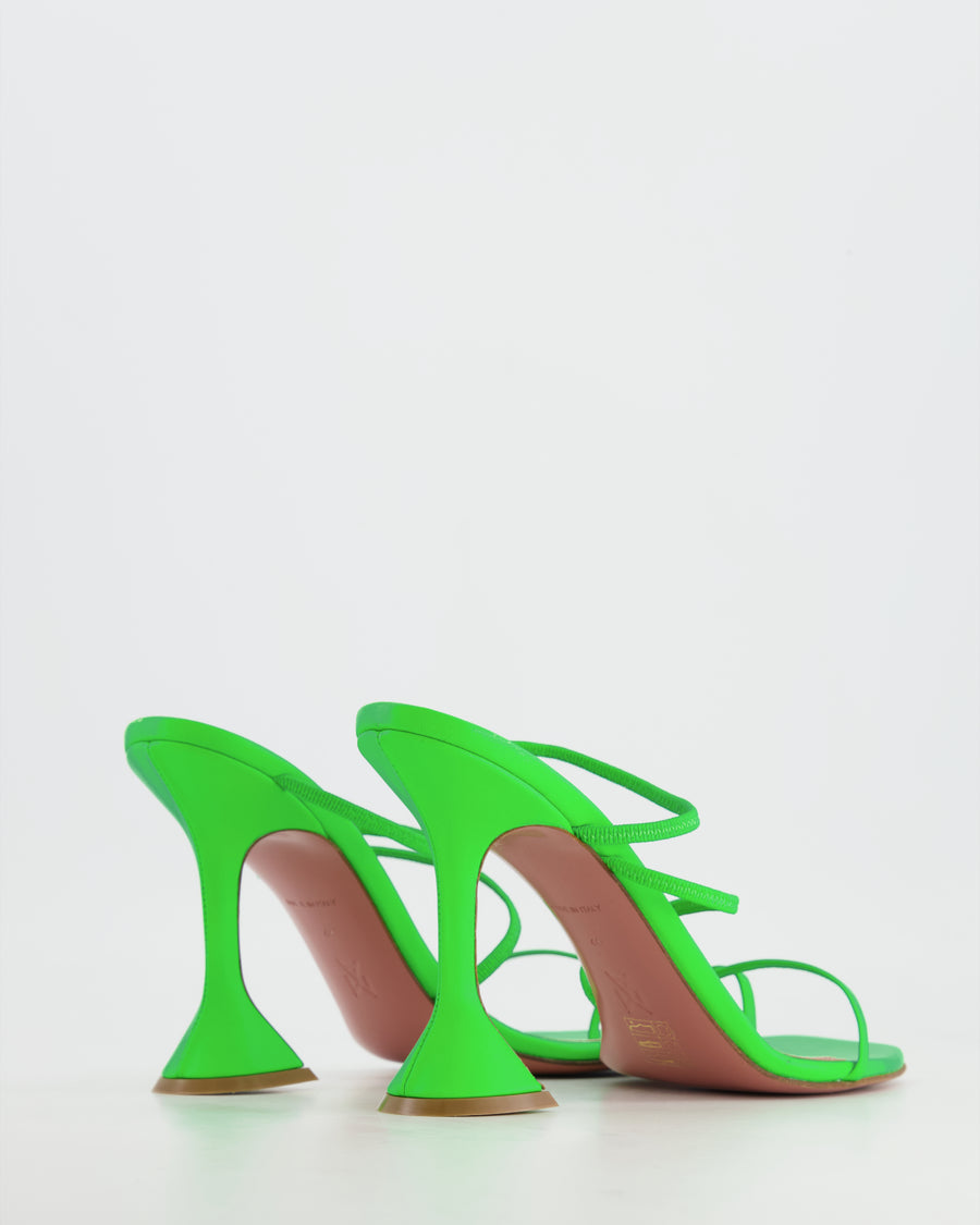 Amina Muaddi Green Naima Strappy Sandals Size EU 40