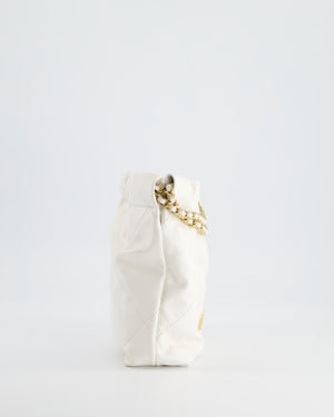 *HOT* Chanel Mini 22 Bag in White Calfskin with Gold Hardware