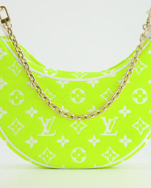*HOT* Louis Vuitton Neon Yellow Jacquard  Monogram Loop Bag with Champagne Gold Hardware