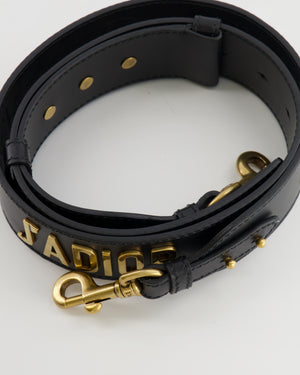 Christian Dior Black Leather J'Adior Bag Strap with Antique Gold Hardware