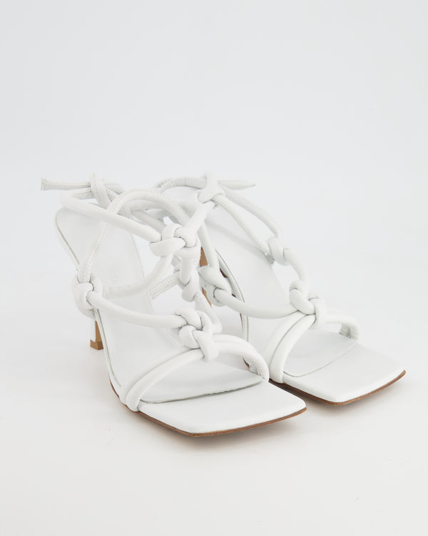 Bottega Veneta White Leather Knot Heels Size EU 39 RRP £610