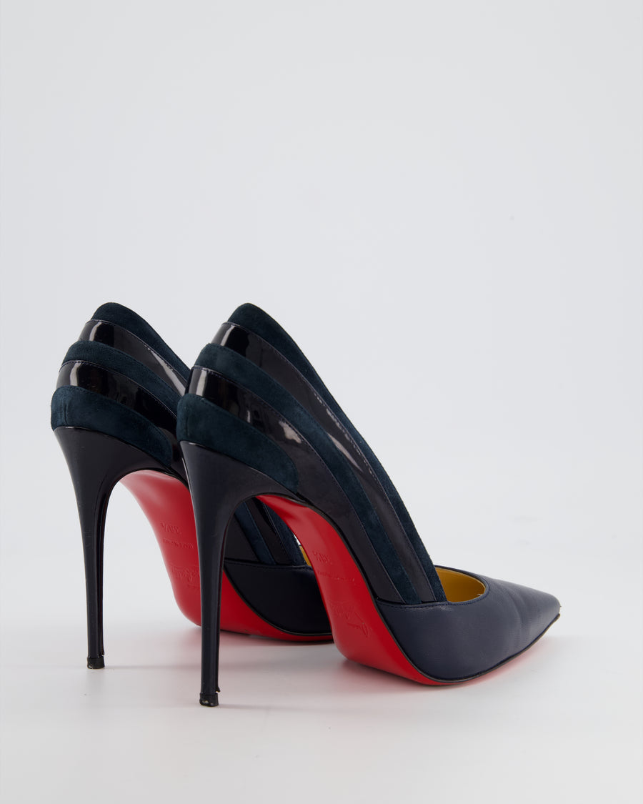 *FIRE PRICE* Christian Louboutin Navy Kate Pumps in Suede and Leather Size EU 38.5 RRP £645