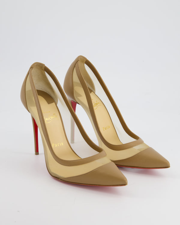 *FIRE PRICE* Christian Louboutin Beige Kate Pumps in Mesh and Leather Size EU 38.5 RRP £645