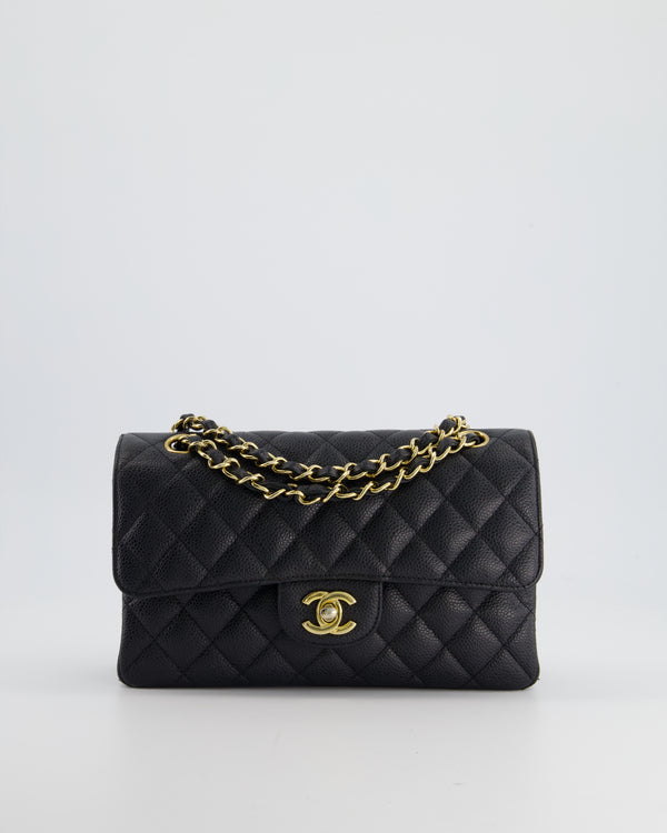 Chanel Black Small Classic Double Flap Bag in Caviar Leather with Gold Hardware RRP £8,180