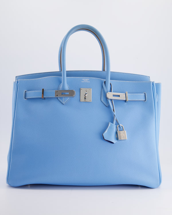 *HOT* Hermès Candy Birkin 35cm Retourne Bag Bleu Celeste, Mykonos Epsom Leather with Palladium Hardware