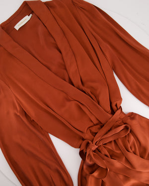 Zimmermann Copper Long Sleeve Silk Mini Dress Size 2 (UK 12)