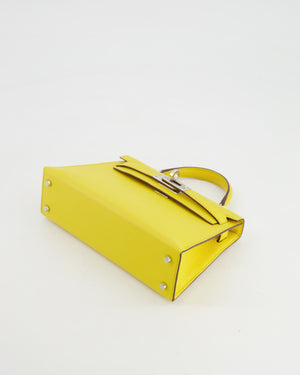 Hermès Mini Kelly II 20cm Bag in Jaune de Naples Epsom Leather with Palladium Hardware