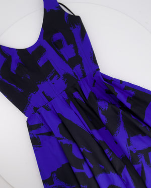 Alexander McQueen Blue and Black Graffiti Printed Sleeveless Mini Dress Size IT 36 (UK 4)