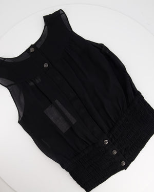 Chanel Black Vest with Ruched Detail FR 38 (UK 10)