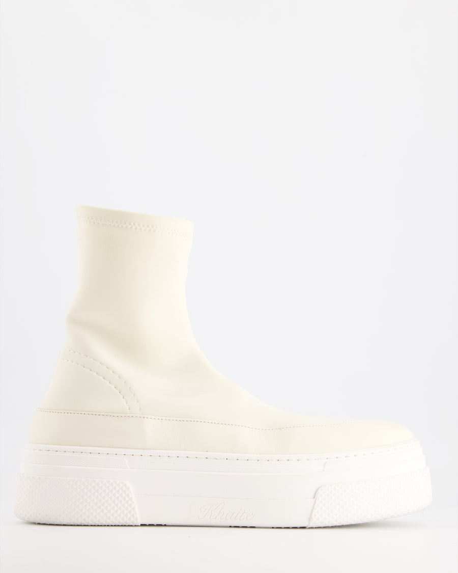 Khaite White and Cream Ludlow Socket Sneaker Boots Size EU 40 RRP £500