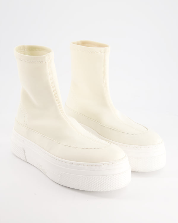 Khaite White and Cream Ludlow Socket Sneaker Boots Size EU 40 RRP £500