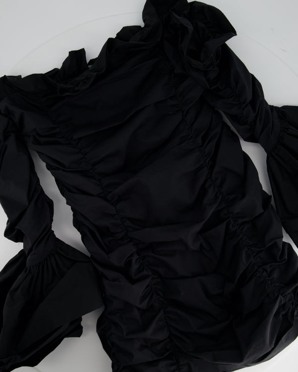 Rotate Birger Christensen Off-the-Shoulder Ruffled Cotton-blend Poplin Mini Dress Size UK 12 (DK 38) RRP £280