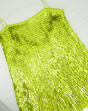 Retrofete Lime Nara Sequin-Embellished Mini Dress Size L (UK 14) RRP £895