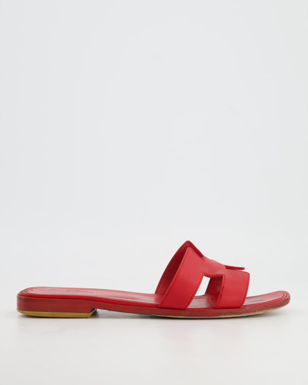 *FIRE PRICE* Hermes Red Leather Oran Sandals Size EU 40 RRP £610