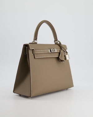*HOLY GRAIL* Hermès Kelly 25cm Sellier in Etoupe Epsom Leather and Palladium Hardware